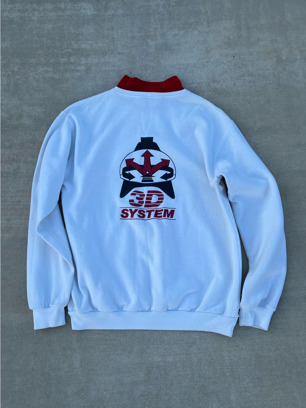 Vintage 80’s Crewneck Sweater with Red Collar size XL - Picture 7 of 8